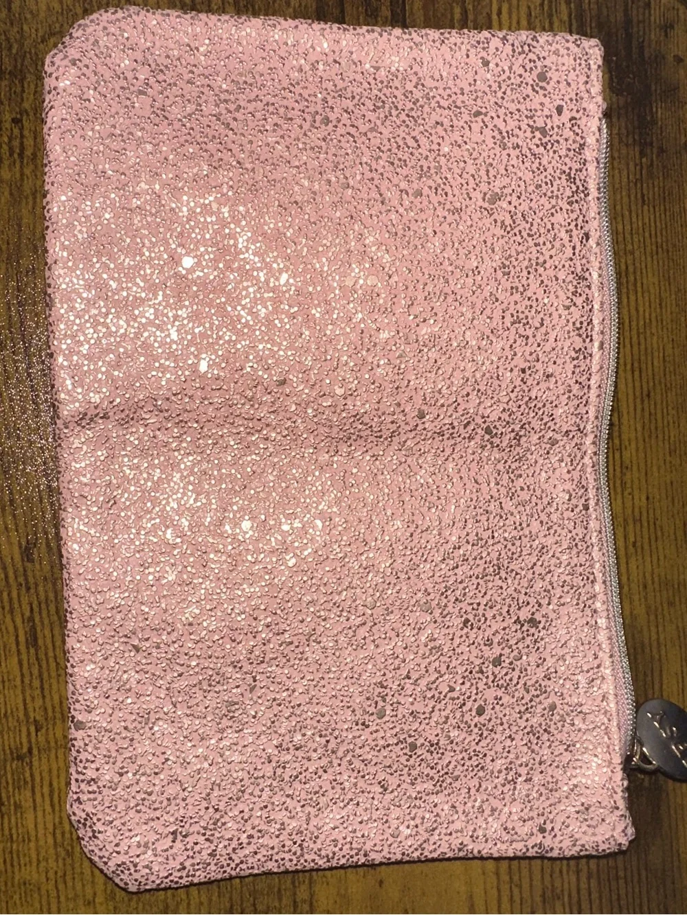 Pink Glitter Zip Pouch